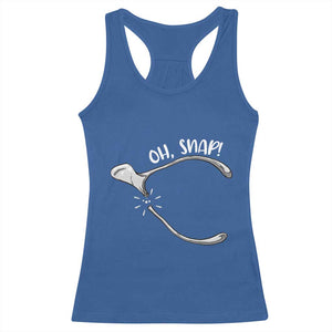 Funny Thanksgiving Oh Snap Racerback Tank Top Turkey Wishbone TS11 Royal Blue Print Your Wear