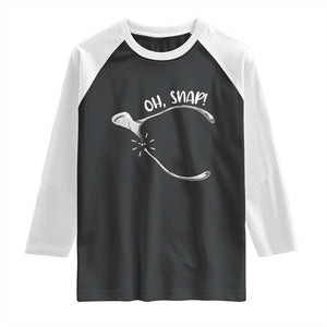 Funny Thanksgiving Oh Snap Raglan Shirt Turkey Wishbone TS11 Black White Print Your Wear