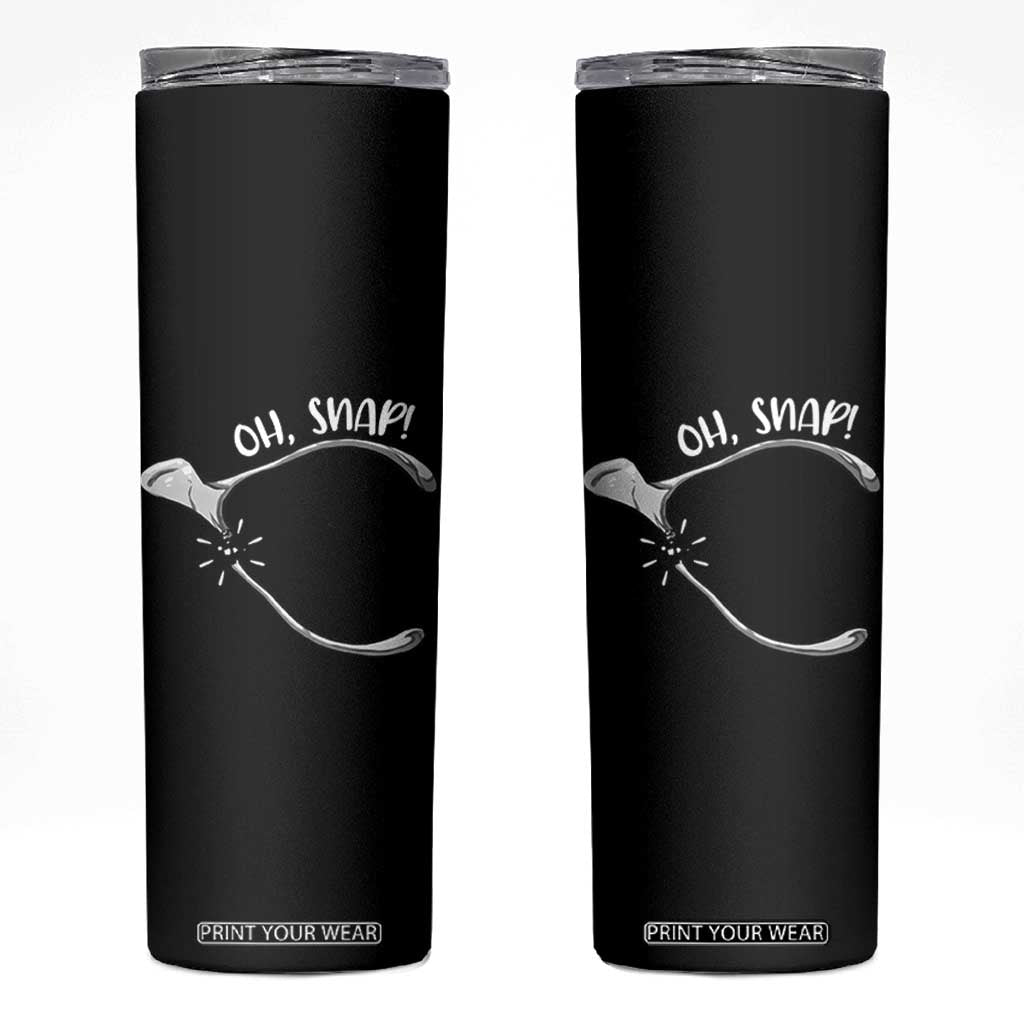 Funny Thanksgiving Oh Snap Skinny Tumbler Turkey Wishbone TS11 Black Print Your Wear
