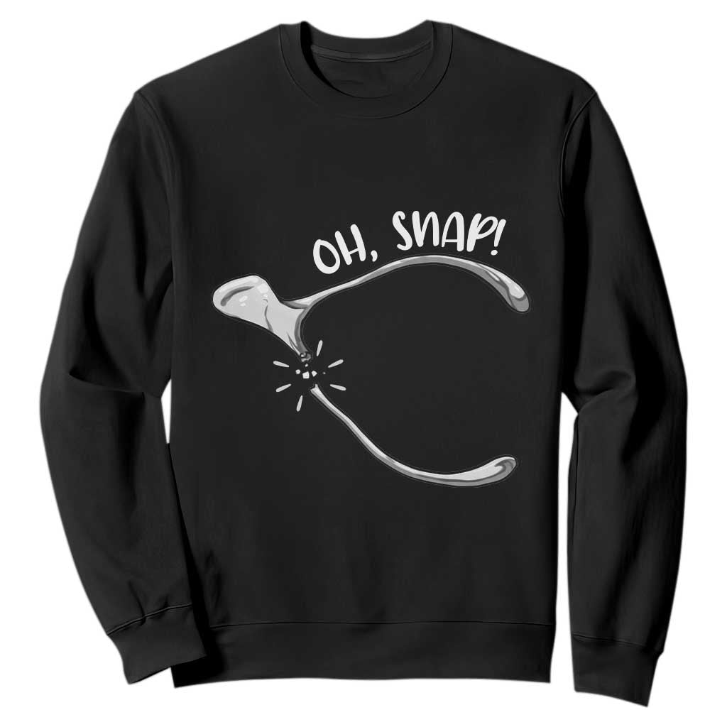 Funny Thanksgiving Oh Snap Sweatshirt Turkey Wishbone TS11 Black Print Your Wear