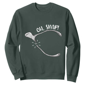 Funny Thanksgiving Oh Snap Sweatshirt Turkey Wishbone TS11 Dark Forest Green Print Your Wear