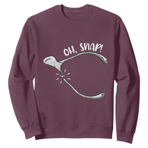 Funny Thanksgiving Oh Snap Sweatshirt Turkey Wishbone TS11 Maroon Print Your Wear