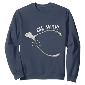 Funny Thanksgiving Oh Snap Sweatshirt Turkey Wishbone TS11 Navy Print Your Wear