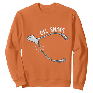 Funny Thanksgiving Oh Snap Sweatshirt Turkey Wishbone TS11 Orange Print Your Wear