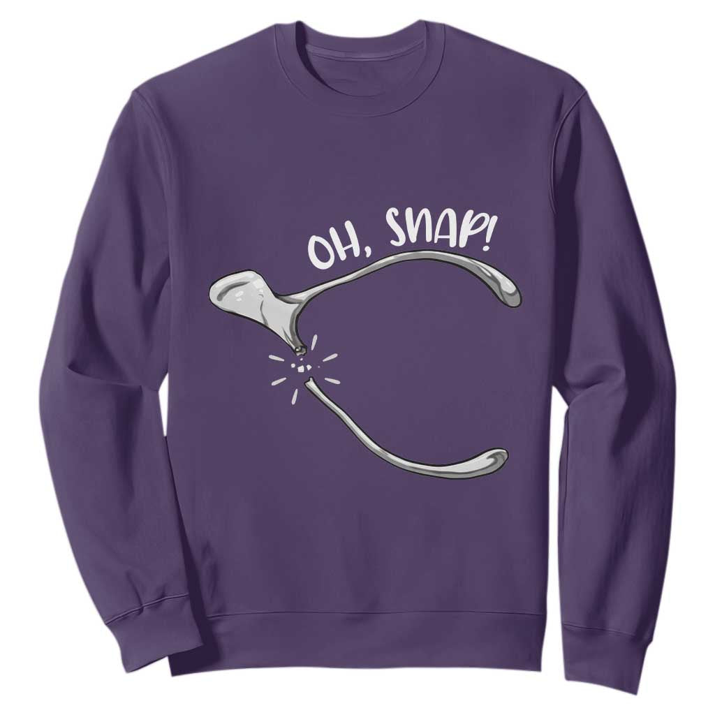 Funny Thanksgiving Oh Snap Sweatshirt Turkey Wishbone TS11 Purple Print Your Wear