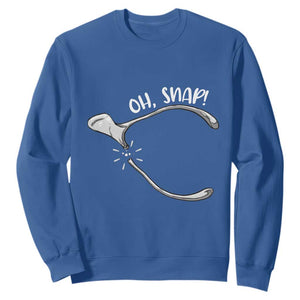 Funny Thanksgiving Oh Snap Sweatshirt Turkey Wishbone TS11 Royal Blue Print Your Wear
