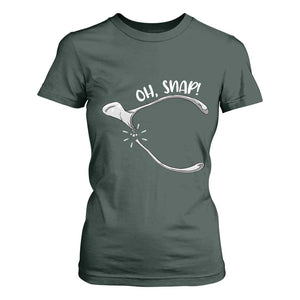 Funny Thanksgiving Oh Snap T Shirt For Women Turkey Wishbone TS11 Dark Forest Green Print Your Wear