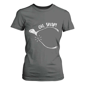 Funny Thanksgiving Oh Snap T Shirt For Women Turkey Wishbone TS11 Dark Heather Print Your Wear