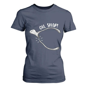 Funny Thanksgiving Oh Snap T Shirt For Women Turkey Wishbone TS11 Navy Print Your Wear