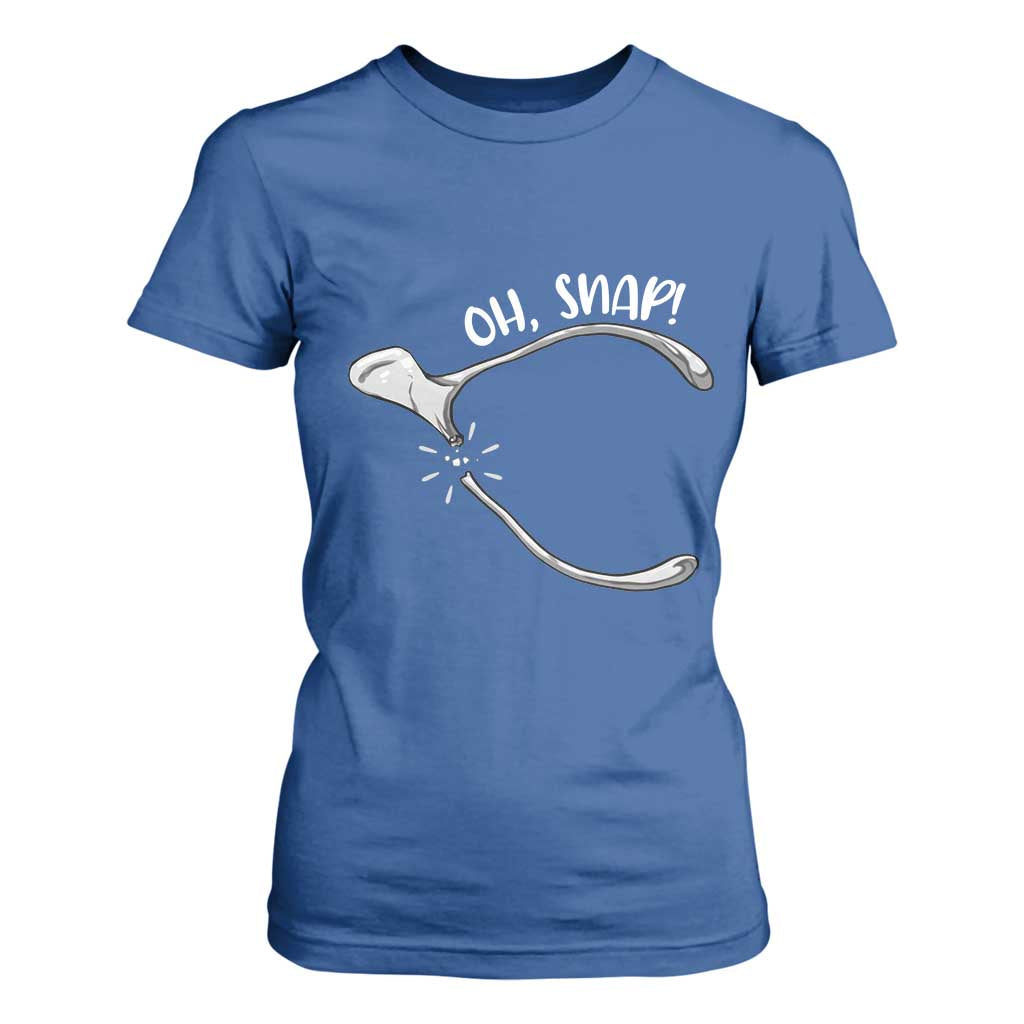 Funny Thanksgiving Oh Snap T Shirt For Women Turkey Wishbone TS11 Royal Blue Print Your Wear
