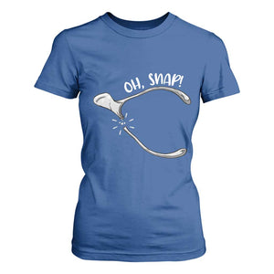 Funny Thanksgiving Oh Snap T Shirt For Women Turkey Wishbone TS11 Royal Blue Print Your Wear