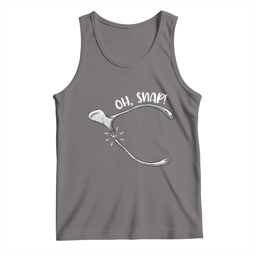 Funny Thanksgiving Oh Snap Tank Top Turkey Wishbone TS11 Deep Heather Print Your Wear