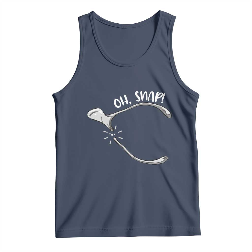 Funny Thanksgiving Oh Snap Tank Top Turkey Wishbone TS11 Navy Print Your Wear