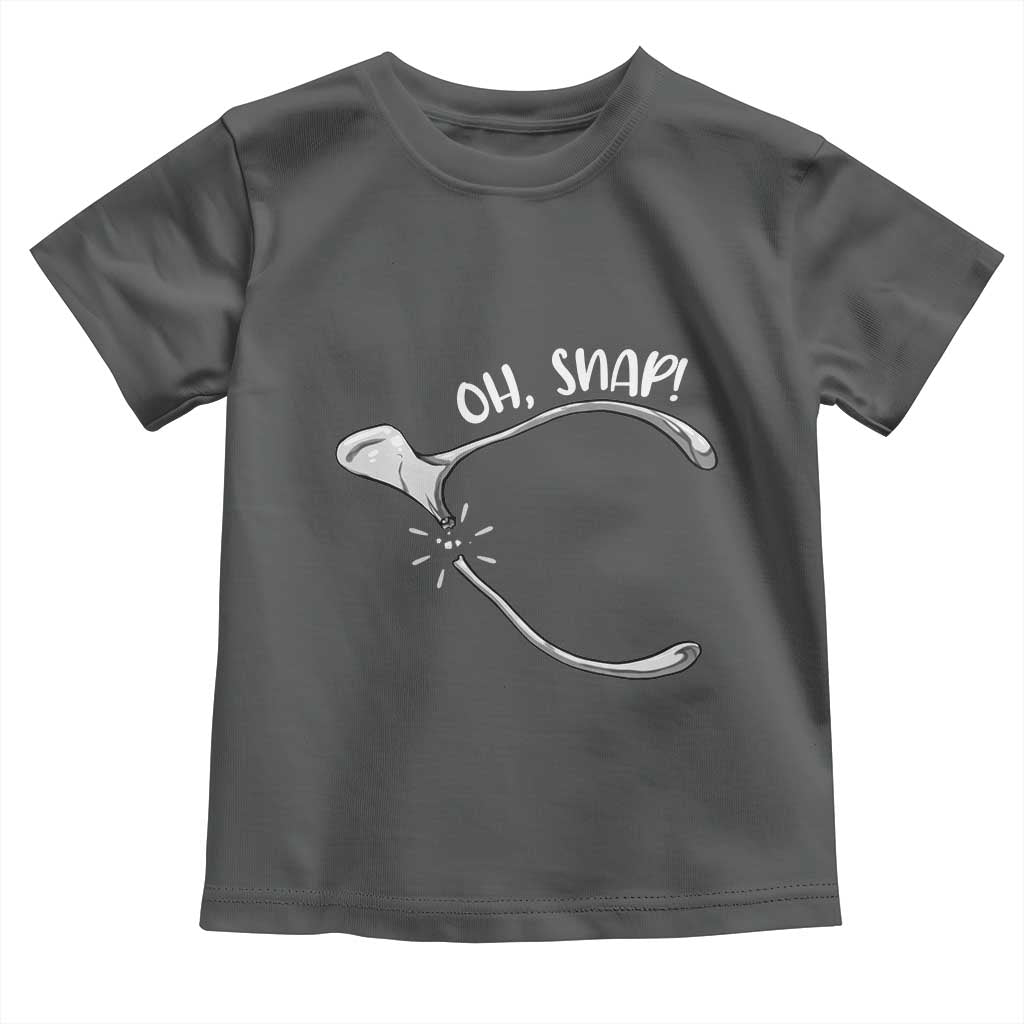 Funny Thanksgiving Oh Snap Toddler T Shirt Turkey Wishbone TS11 Dark Heather Print Your Wear