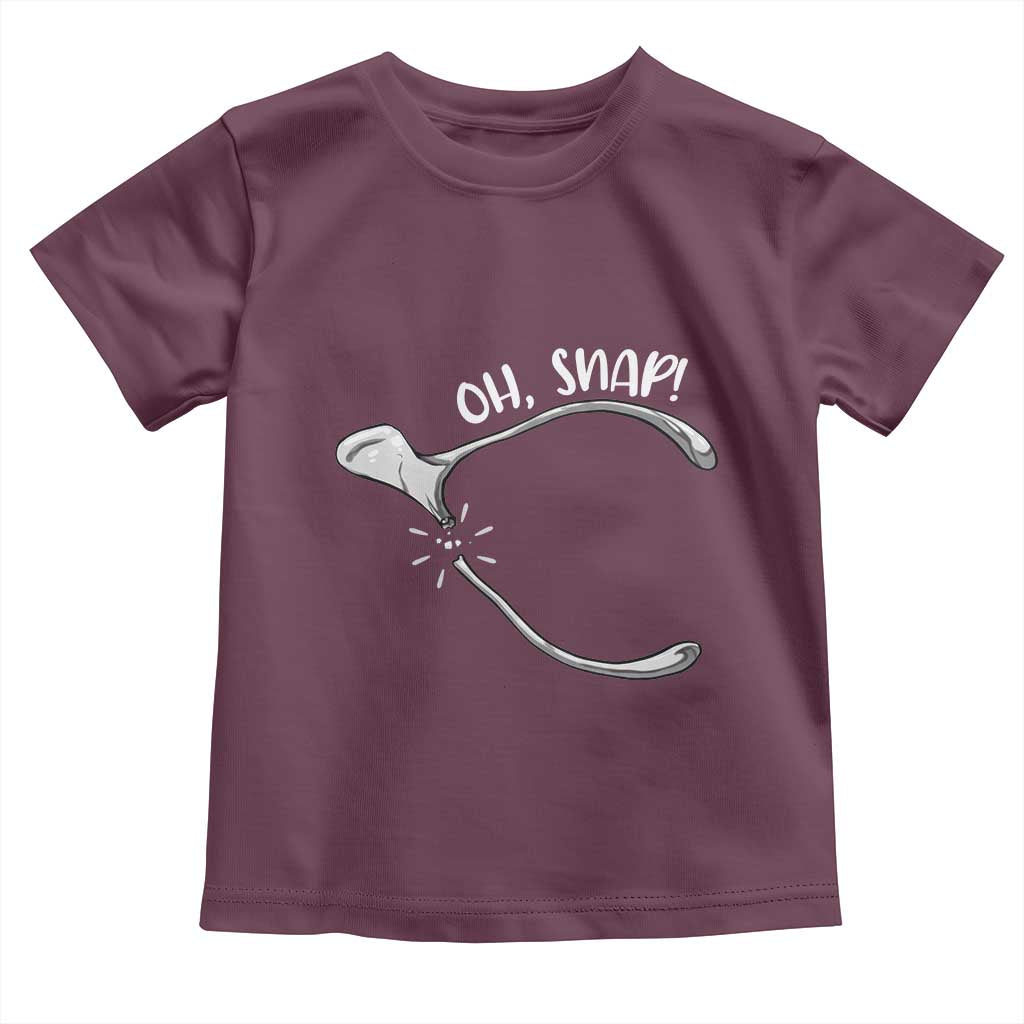 Funny Thanksgiving Oh Snap Toddler T Shirt Turkey Wishbone TS11 Maroon Print Your Wear