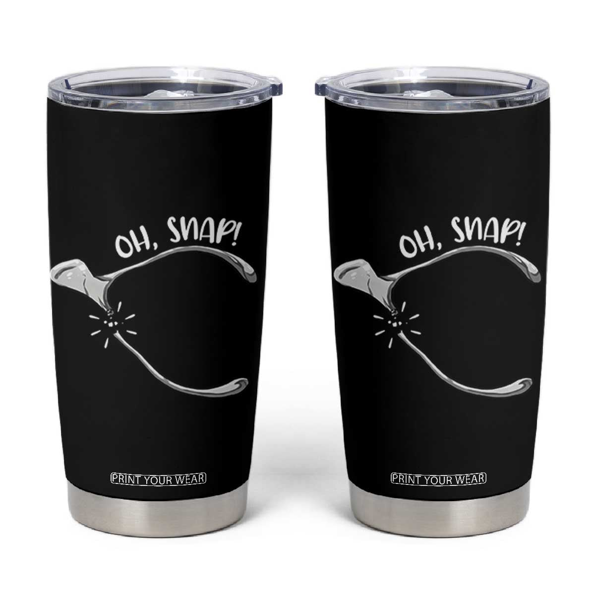 Funny Thanksgiving Oh Snap Tumbler Cup Turkey Wishbone TS11 Black Print Your Wear