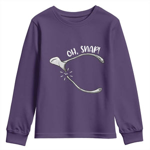 Funny Thanksgiving Oh Snap Youth Sweatshirt Turkey Wishbone TS11 Purple Print Your Wear