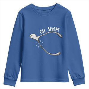 Funny Thanksgiving Oh Snap Youth Sweatshirt Turkey Wishbone TS11 Royal Blue Print Your Wear