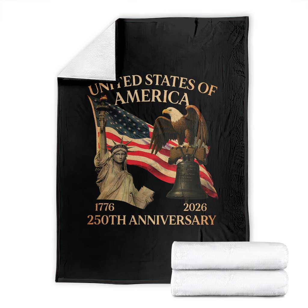 America's 250th Anniversary Throw Blanket United States Of America 250th Independence Day Freedom TS11 Black Print Your Wear