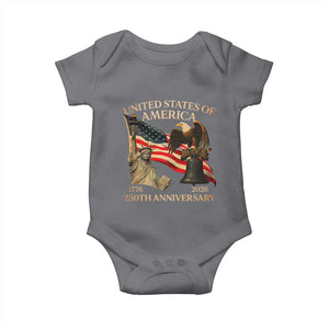 America's 250th Anniversary Baby Onesie United States Of America 250th Independence Day Freedom TS11 Charcoal Print Your Wear