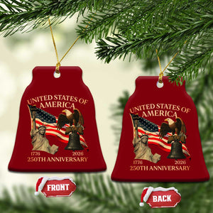 America's 250th Anniversary Ceramic Ornament United States Of America 250th Independence Day Freedom - Print Your Wear