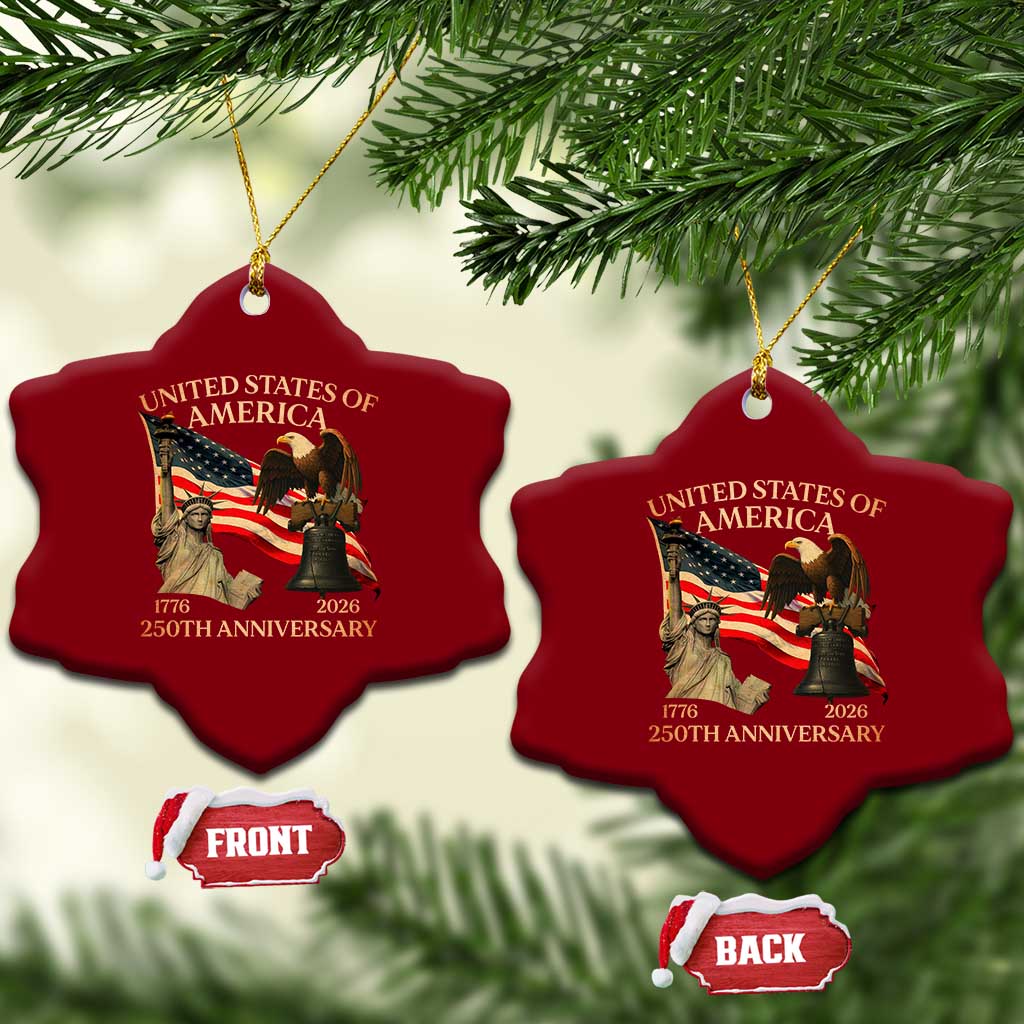 America's 250th Anniversary Ceramic Ornament United States Of America 250th Independence Day Freedom - Print Your Wear
