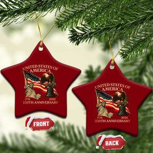 America's 250th Anniversary Ceramic Ornament United States Of America 250th Independence Day Freedom - Print Your Wear