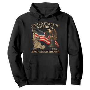 America's 250th Anniversary Hoodie United States Of America 250th Independence Day Freedom TS11 Black Print Your Wear