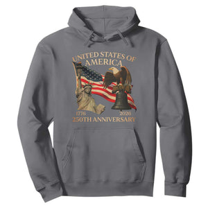 America's 250th Anniversary Hoodie United States Of America 250th Independence Day Freedom TS11 Charcoal Print Your Wear