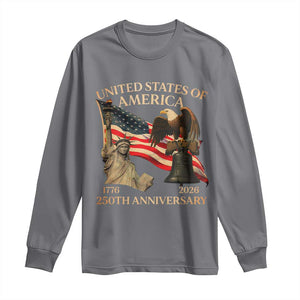 America's 250th Anniversary Long Sleeve Shirt United States Of America 250th Independence Day Freedom TS11 Charcoal Print Your Wear