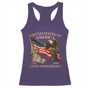 America's 250th Anniversary Racerback Tank Top United States Of America 250th Independence Day Freedom TS11 Purple Print Your Wear