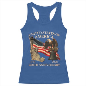 America's 250th Anniversary Racerback Tank Top United States Of America 250th Independence Day Freedom TS11 Royal Blue Print Your Wear