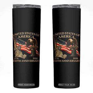 America's 250th Anniversary Skinny Tumbler United States Of America 250th Independence Day Freedom TS11 Black Print Your Wear