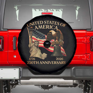 America's 250th Anniversary Spare Tire Cover United States Of America 250th Independence Day Freedom TS11 Black Print Your Wear