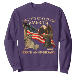 America's 250th Anniversary Sweatshirt United States Of America 250th Independence Day Freedom TS11 Purple Print Your Wear