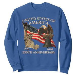 America's 250th Anniversary Sweatshirt United States Of America 250th Independence Day Freedom TS11 Royal Blue Print Your Wear