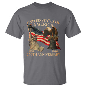 America's 250th Anniversary T Shirt United States Of America 250th Independence Day Freedom TS11 Charcoal Print Your Wear