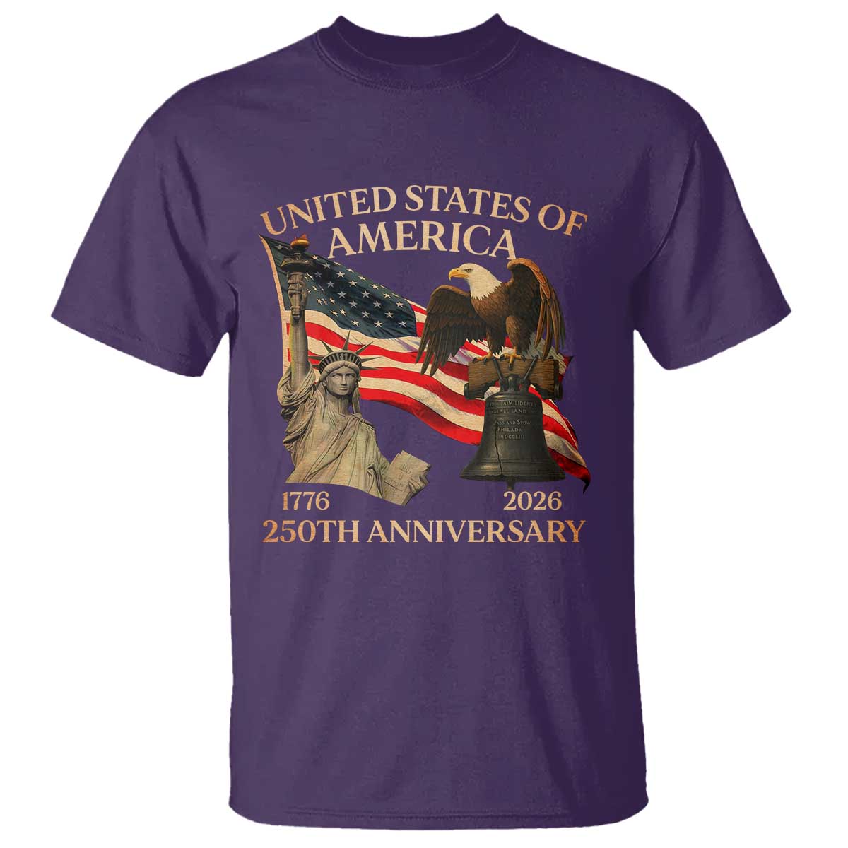 America's 250th Anniversary T Shirt United States Of America 250th Independence Day Freedom TS11 Purple Print Your Wear