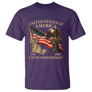America's 250th Anniversary T Shirt United States Of America 250th Independence Day Freedom TS11 Purple Print Your Wear