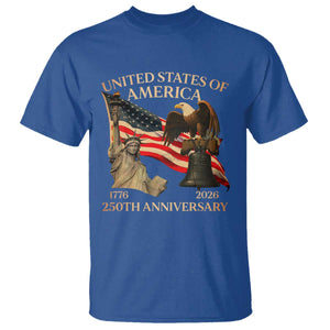 America's 250th Anniversary T Shirt United States Of America 250th Independence Day Freedom TS11 Royal Blue Print Your Wear