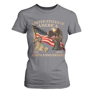 America's 250th Anniversary T Shirt For Women United States Of America 250th Independence Day Freedom TS11 Charcoal Print Your Wear