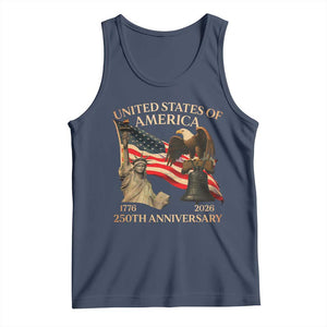 America's 250th Anniversary Tank Top United States Of America 250th Independence Day Freedom TS11 Navy Print Your Wear