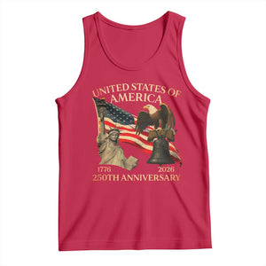America's 250th Anniversary Tank Top United States Of America 250th Independence Day Freedom TS11 Red Print Your Wear