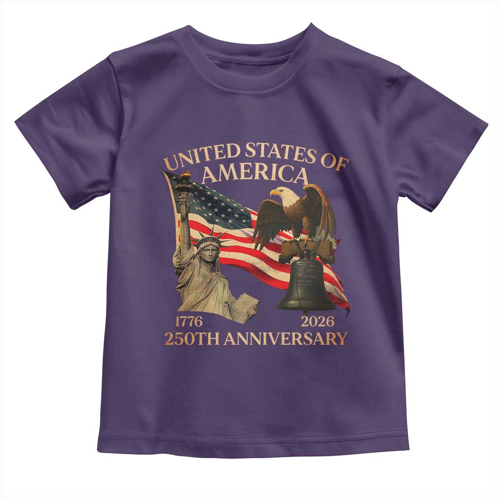 America's 250th Anniversary Toddler T Shirt United States Of America 250th Independence Day Freedom TS11 Purple Print Your Wear
