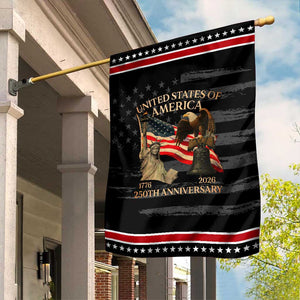 America's 250th Anniversary Garden Flag United States Of America 250th Independence Day Freedom TS11 Distressed Black Red Print Your Wear