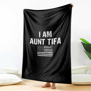 Funny I Am Aunt Tifa Throw Blanket Political Satire Vintage American Flag TS11 Print Your Wear