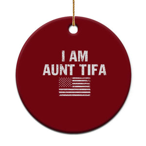 Funny I Am Aunt Tifa Ceramic Ornament Political Satire Vintage American Flag TS11 1pc Red Print Your Wear