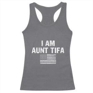 Funny I Am Aunt Tifa Racerback Tank Top Political Satire Vintage American Flag TS11 Charcoal Print Your Wear