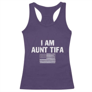 Funny I Am Aunt Tifa Racerback Tank Top Political Satire Vintage American Flag TS11 Purple Print Your Wear