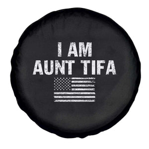 Funny I Am Aunt Tifa Spare Tire Cover Political Satire Vintage American Flag TS11 Print Your Wear